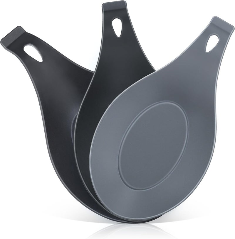 TROUSKAIG Spoon Rest for Stove Top, 3 Pack Small Silicone Spoon Holder for Kitchen Counter, Coffee Spoon Rest, Heat Resistant Cooking Spoon Holder Perfect Kitchen Gadgets - Image 1