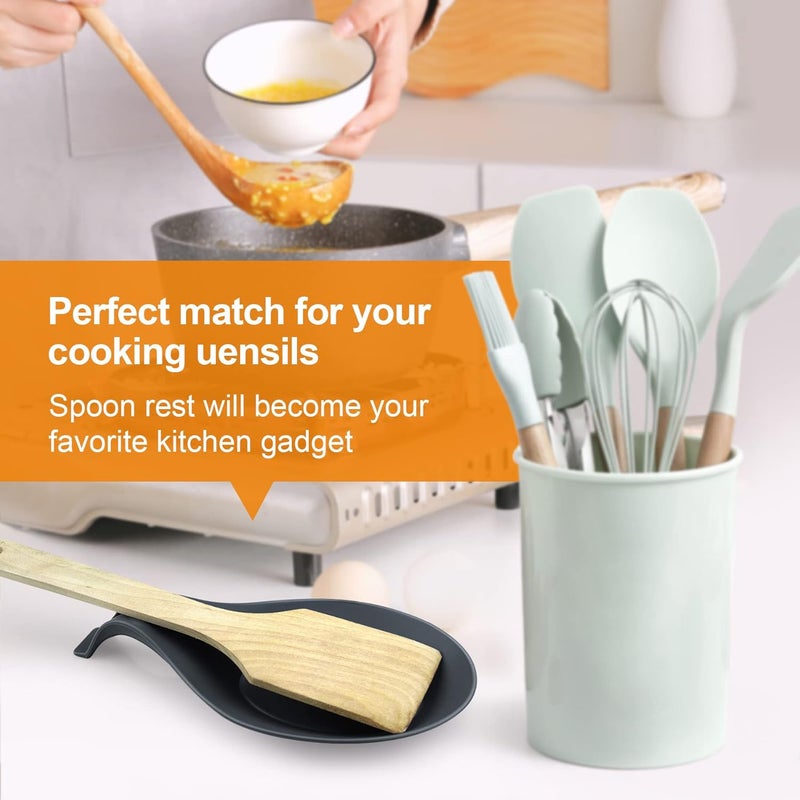 TROUSKAIG Spoon Rest for Stove Top, 3 Pack Small Silicone Spoon Holder for Kitchen Counter, Coffee Spoon Rest, Heat Resistant Cooking Spoon Holder Perfect Kitchen Gadgets - Image 5