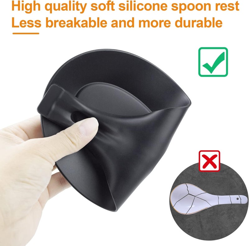 TROUSKAIG Spoon Rest for Stove Top, 3 Pack Small Silicone Spoon Holder for Kitchen Counter, Coffee Spoon Rest, Heat Resistant Cooking Spoon Holder Perfect Kitchen Gadgets - Image 3