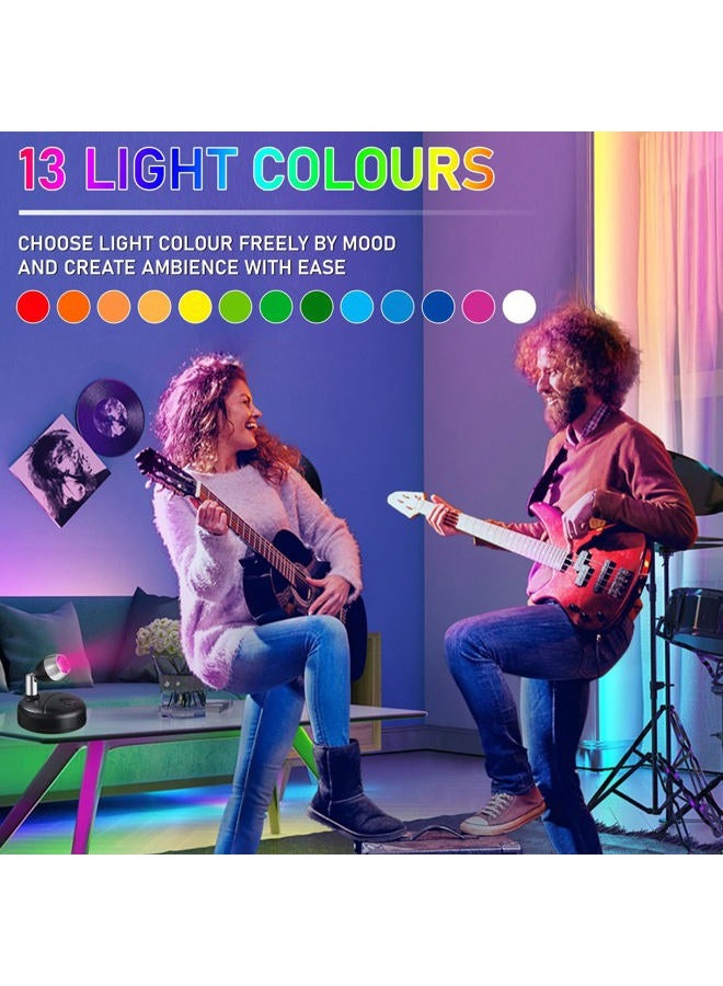 Klarlight 2 Pack Mini RGB Battery Spotlights Indoor with Remote Control Wireless LED Spot Lights Stick On Picture Light with 13 Light Colors for Cabinet Art Display Vans Party Ambience - Image 2