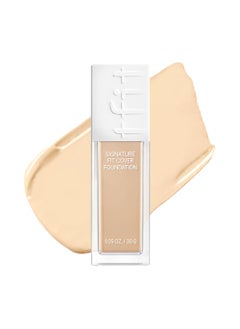 TFIT Signature Fit Cover Foundation - Blemish Cover, Full Coverage, Matte & Poreless Finish, Long-lasting & Lightweight, Korean Makeup, 1.02 Fl Oz (C01 Porcelain, 1.02 Fl Oz) 
