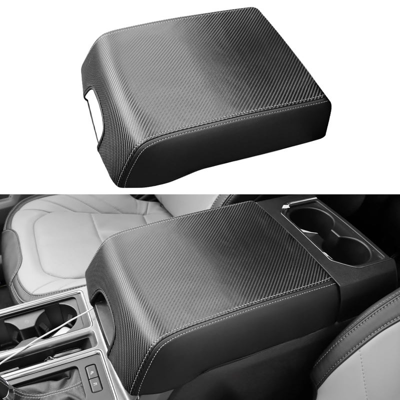INTGET Center Console Cover for Ford F150 Accessories 20152020 2016 2017 2018 2019 Car Middle Lid Seat Armrest Cover Protector Elbow Cushion Pad Carbon Fiber Texture 20152020