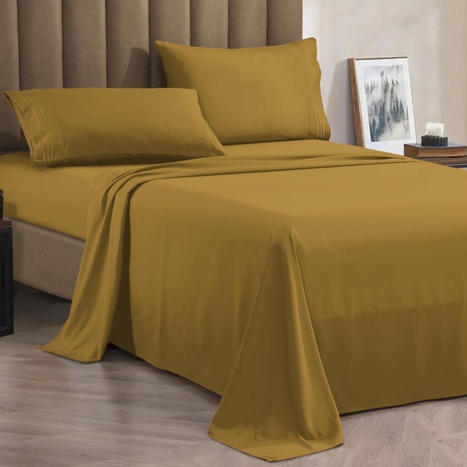 PREMIUM 1800 HOTEL QUALITY WRINKLERESISTANT 4PIECE MICROFIBER SHEET SET LUXURY ULTRA SOFT AND BREATHABLE BEDDING 16 INCH DEEP POCKET 4PC SHEET SET FULL BRONZE
