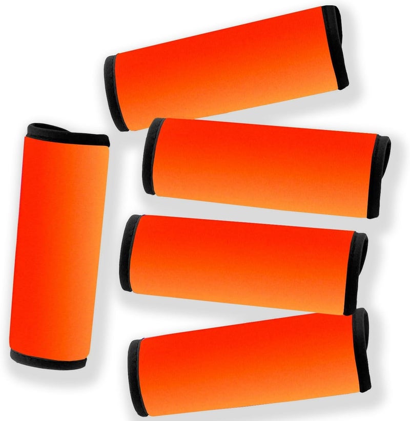 Careteilly Neoprene Luggage Handle Wraps for Suitcase Unique Neon Orange Luggage Identifiers/Tag/Marker (Fluorescent Orange(5 Pack)) - Image 1