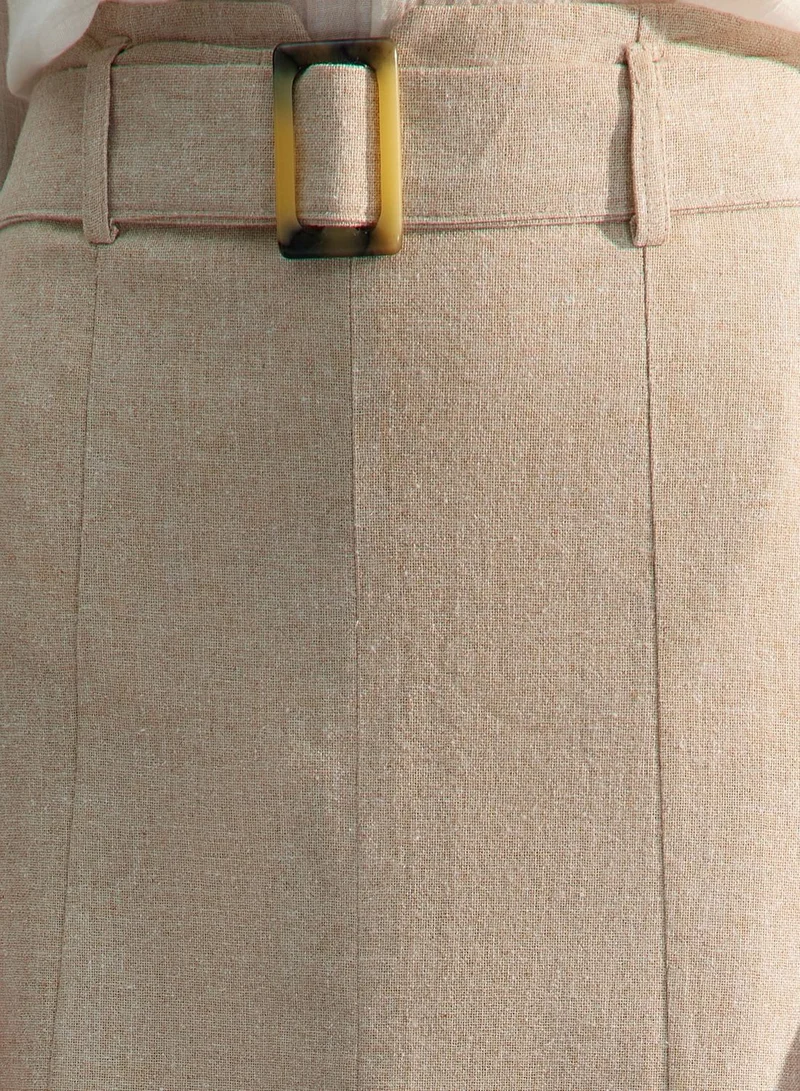 trendyol Belted Slit Detail Skirt