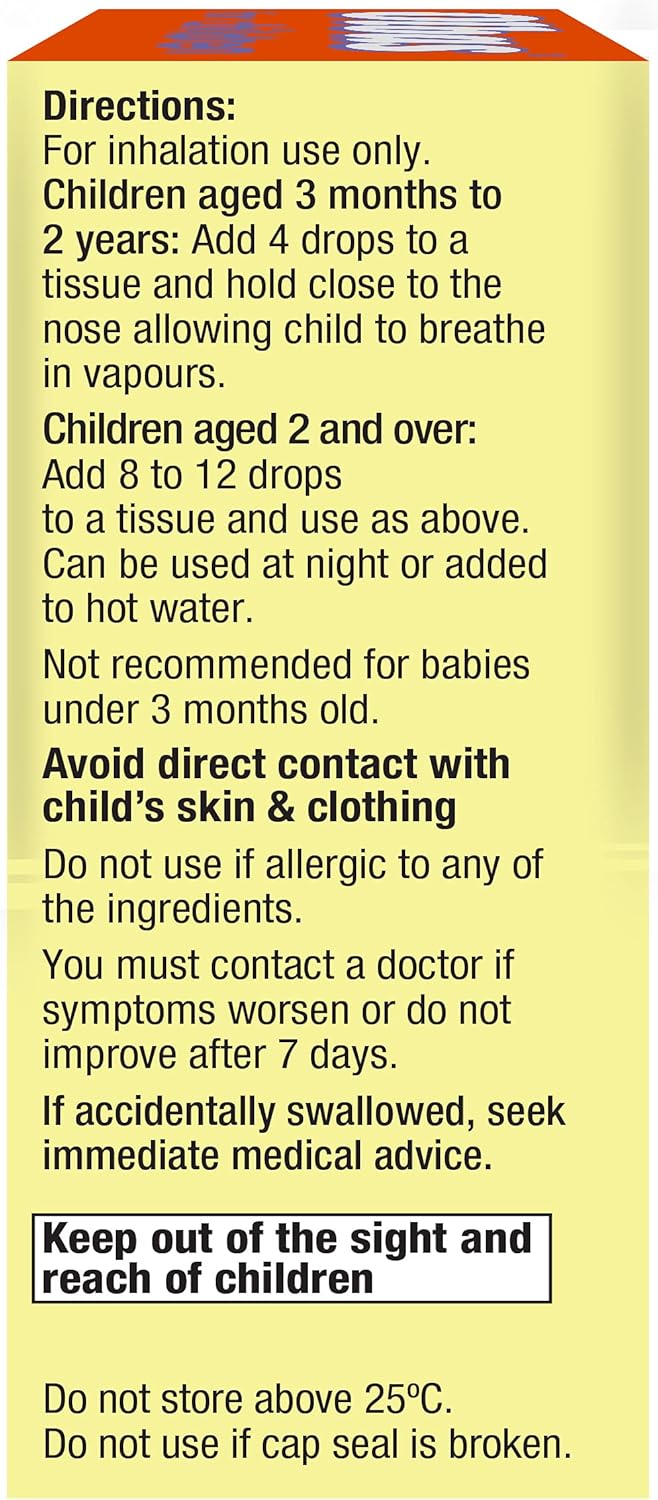 Olbas Oil For Children 12ml Inhalant Decongestant Oil Relief from Catarrh Colds Blocked Sinuses For Children over 3 Months Old 12 ml Pack of 1 - Image 5