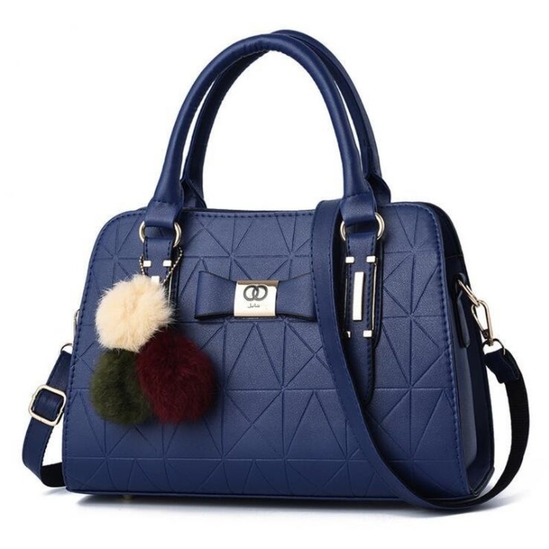 1 lady PU leather handbag, 2026 new style, lady fashionable shoulder/cross-body bag, large capacity, blue