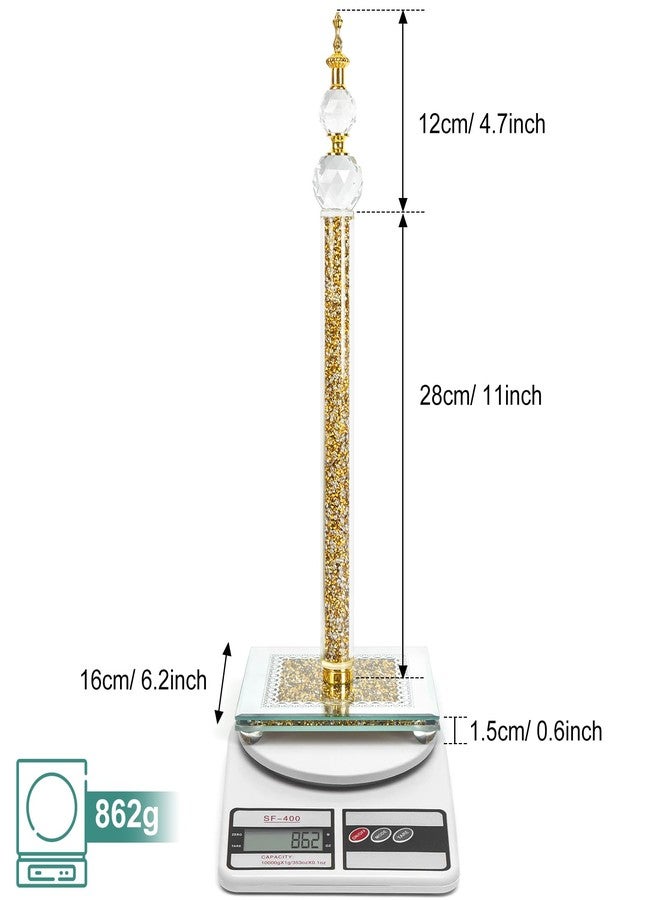 Ulable Bling Paper Towel Holder Stand with Square Base, Paper Filled with Countertop, Crystal Paper Towel Holder, Crystal Crushed Diamond Home Decor for Bathroom, Kitchen and Home (Gold) - Image 4