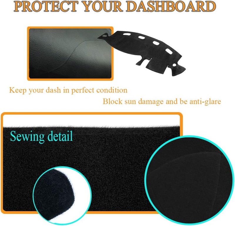 AKMOTOR Dash Cover Dashboard Cover Mat Pad for Dodge Ram 1994-2005 standard Black - Image 4