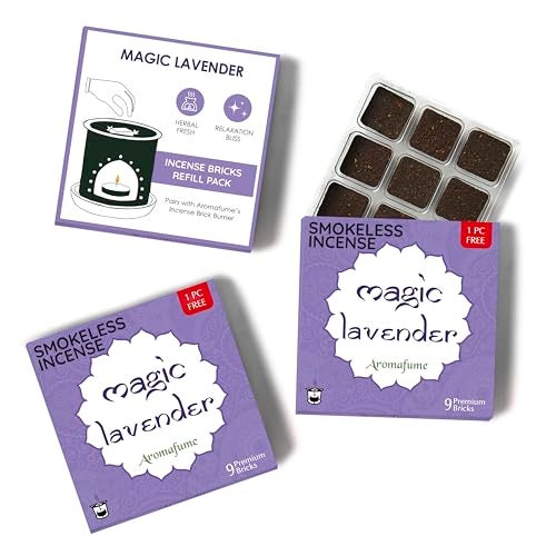 Magic Lavender Incense Bricks Refill Pack 3 x 9 Bricks by Aromafume  Made with Pure Lavender  Ideal for Meditation Relaxation or Yoga  Natural Low Smoke Nontoxic Incense Bricks