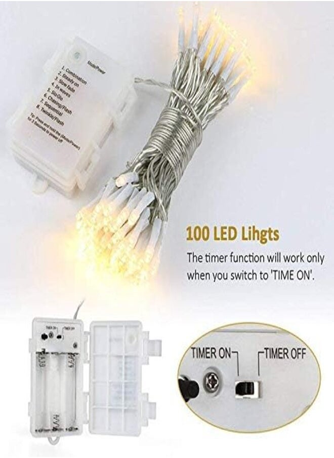 جو فور شوب - مصابيح LED تعمل بالبطارية بطول 36 قدمًا و100 مصباح LED مع مؤقت تلقائي - Image 1