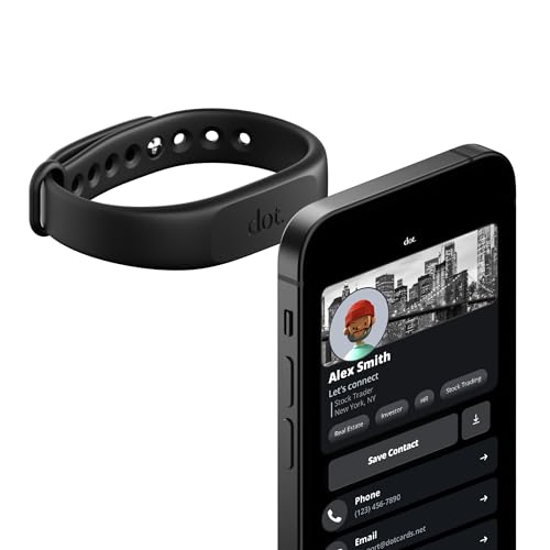 dot. Band - Digital Business Card Wristband - Tap Compatible with iPhone & Android (Black) - Image 1