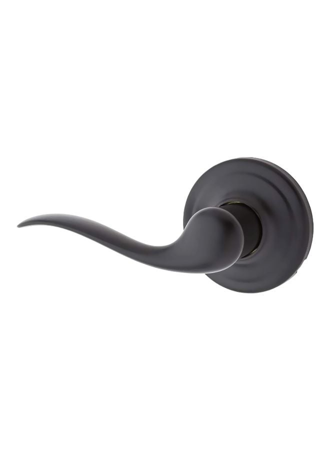 Kwikset Tustin Dummy Door Handle, Single Sided Lever for Closets, French Double Doors, and Pantry, Matte Black Non-Turning Left Handed Interior Push/Pull Lever, with Microban Protection
