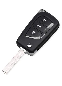 3 Buttons Replacement Uncut Keyless Entry Remote Flip Car Key FOB Shell Case for Toyota Prado RAV4 Vios hilux Yaris Levin Camry Reiz Highlander Corolla