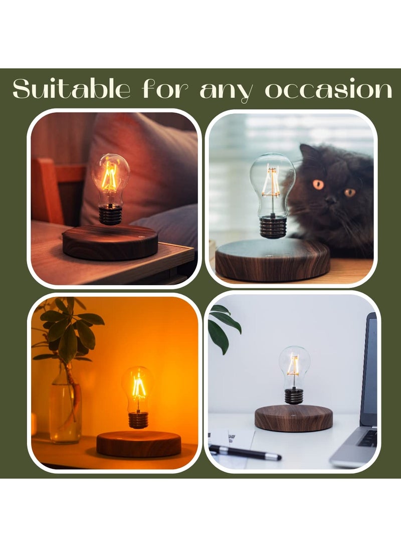 SOLARAE Floating Light Bulb Magnetic Levitating Lamp Modern Desk Light Floating LED Lamp Futuristic Night Light Levitation Lighting Decor Levitating Bulb Lamp for Home & Office Magnetic Levitating Display - Image 5