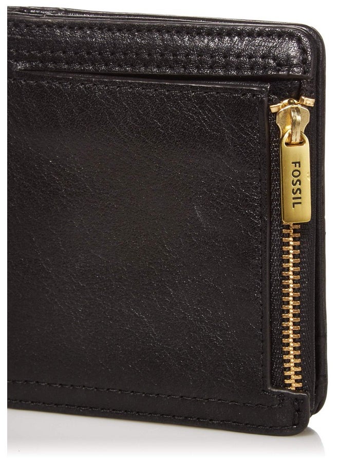 FOSSIL Women'S Logan Leather Wallet Rfid Blocking Small Bifold Black (Model: Sl7829001)  - Image 4