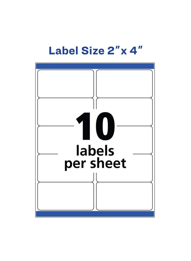 AVERY Printable Shipping Labels With Sure Feed, 2" X 4", White, 2700 Blank Mailing Labels (5963) - Image 5