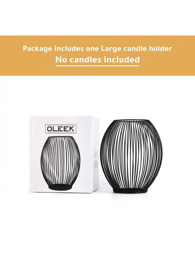 OLEEK Large Metal Candle Holder - Outdoor Lanterns for Patio - Iron Candle Holder - Decorative Candle Holders for Pillar Candles - Table Candles Holders Decor - Iron Candle Stands - Candles Holder - Image 2