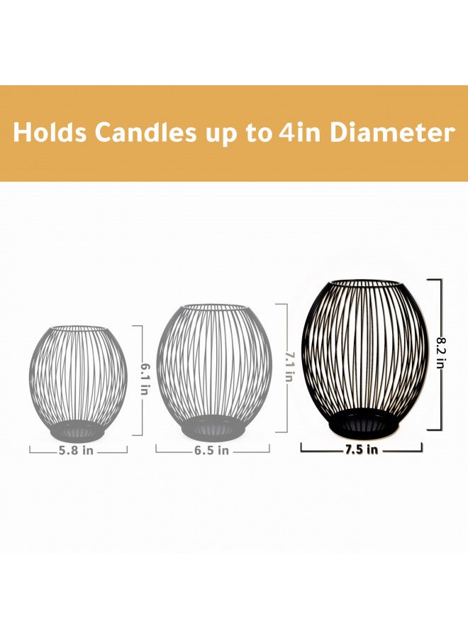 OLEEK Large Metal Candle Holder - Outdoor Lanterns for Patio - Iron Candle Holder - Decorative Candle Holders for Pillar Candles - Table Candles Holders Decor - Iron Candle Stands - Candles Holder - Image 3