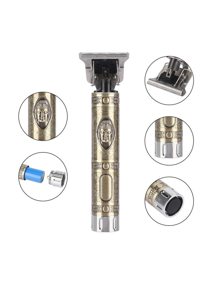 ELTRAZONE Trimmer For Men Buddha Style Trimmer, Professional Hair Clipper, Adjustable Blade Clipper, Hair Trimmer and Shaver For Men, Retro Oil Head Close Cut Precise hair Trimming Machine Metalic gold - Image 5