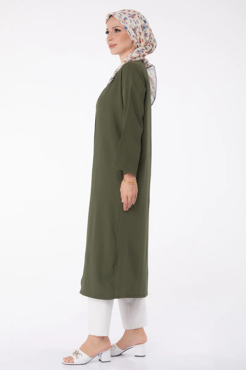 Tofisa Plain Medium Women's Khaki Cardigan - 13236