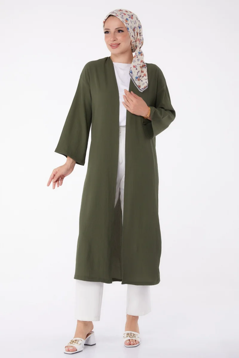 Tofisa Plain Medium Women's Khaki Cardigan - 13236