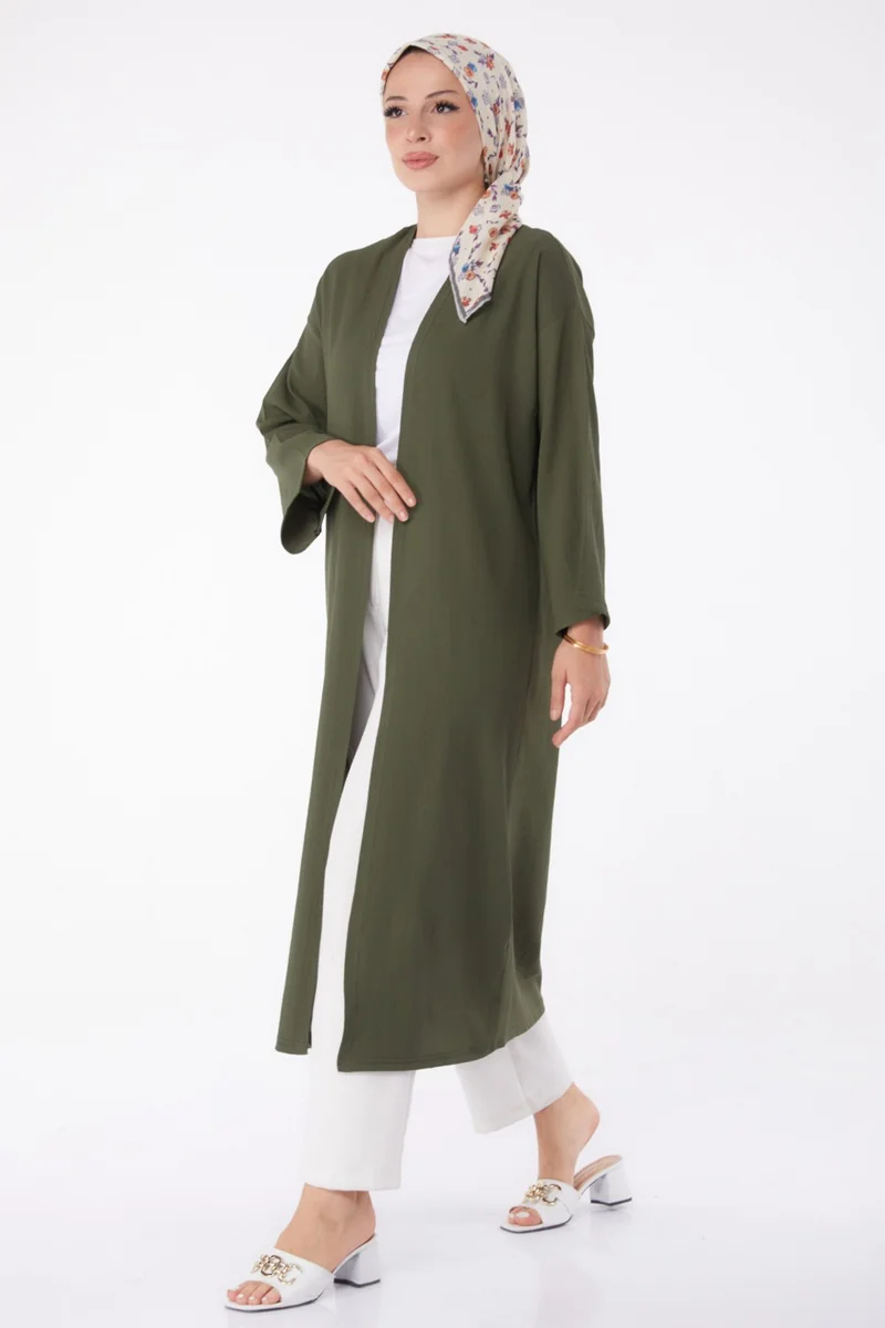 Tofisa Plain Medium Women's Khaki Cardigan - 13236