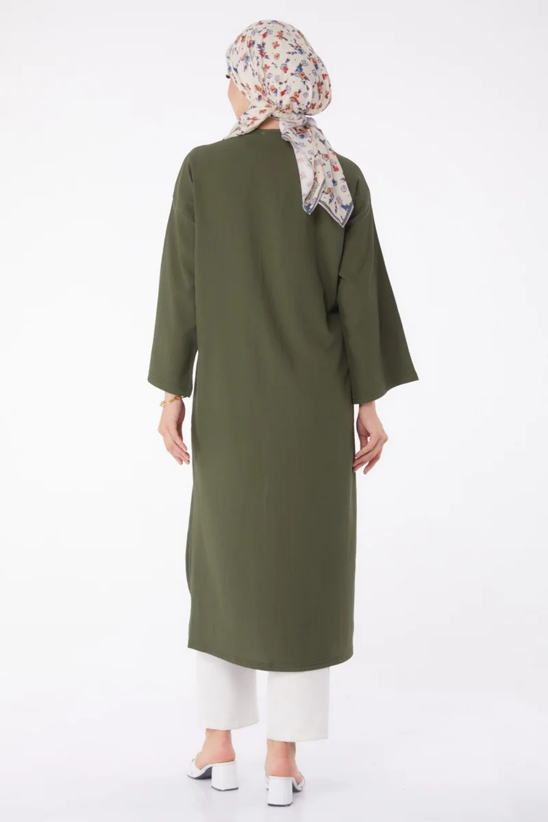 Tofisa Plain Medium Women's Khaki Cardigan - 13236
