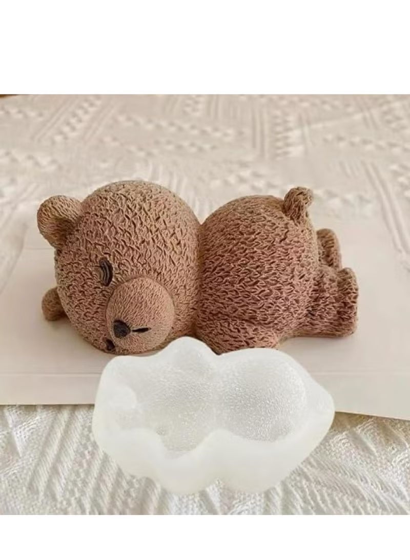 قالب سيليكون ثلاثي الأبعاد على شكل دب مستلقٍ للفوندان والشوكولاتة والصابون والخبز والديكور ومكعبات الثلج والراتنج - Image 4