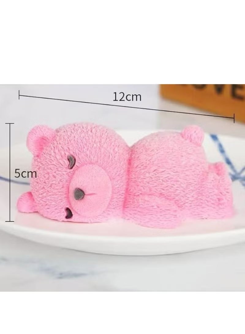 قالب سيليكون ثلاثي الأبعاد على شكل دب مستلقٍ للفوندان والشوكولاتة والصابون والخبز والديكور ومكعبات الثلج والراتنج - Image 3