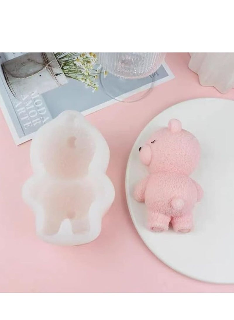 قالب سيليكون ثلاثي الأبعاد على شكل دب مستلقٍ للفوندان والشوكولاتة والصابون والخبز والديكور ومكعبات الثلج والراتنج - Image 2