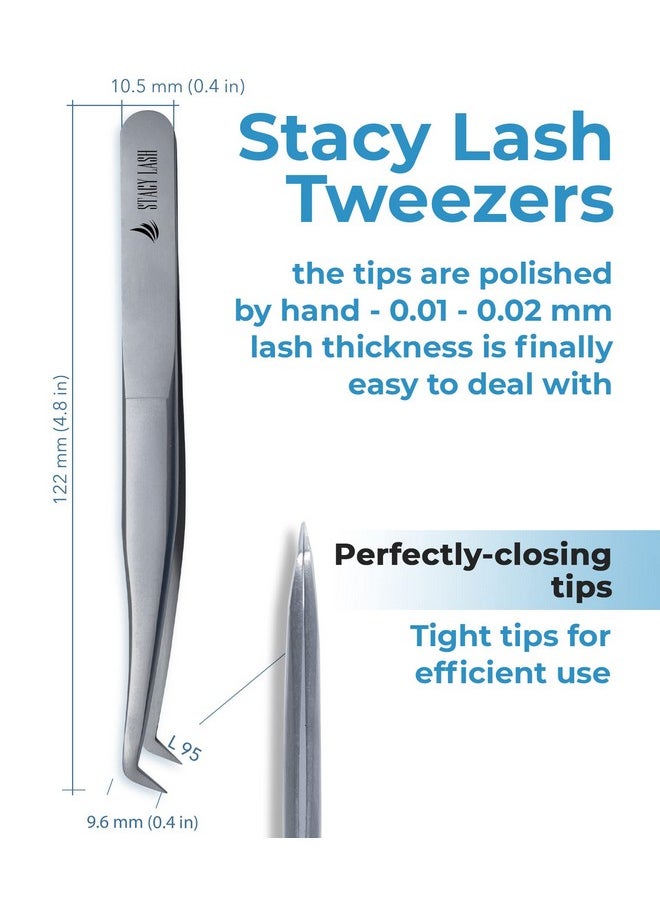 Stacy Lash - Tacy Lash Stl9 Eyelash Extension Tweezers/Precision Tool For Volume Extensions & False Lashes Application & Premade Fans/Curved Tweezer Tip/Beauty Accessories/Eyelashes Supplies - Image 1