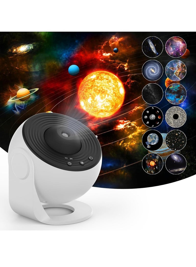 Galaxy Light Projector 12 in 1 Planetarium Star Projector 360° Rotating Aurora Projector with Solar System Night Light Projector for Home Decor/Relaxation/Party/Music/Gift - Image 1