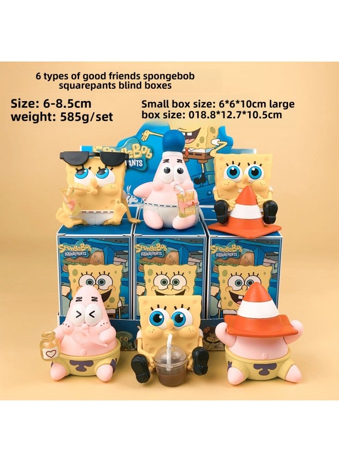 Disney Hand-made Blind Box Snow White Mermaid Blind Box Pooh Bear Doll Trendy Play Hand-made Ornaments-Color:6 Types Of Good Friends Spongebob Squarepants (the Whole Set Is Not Sold Separately, Single Price)  - Image 3