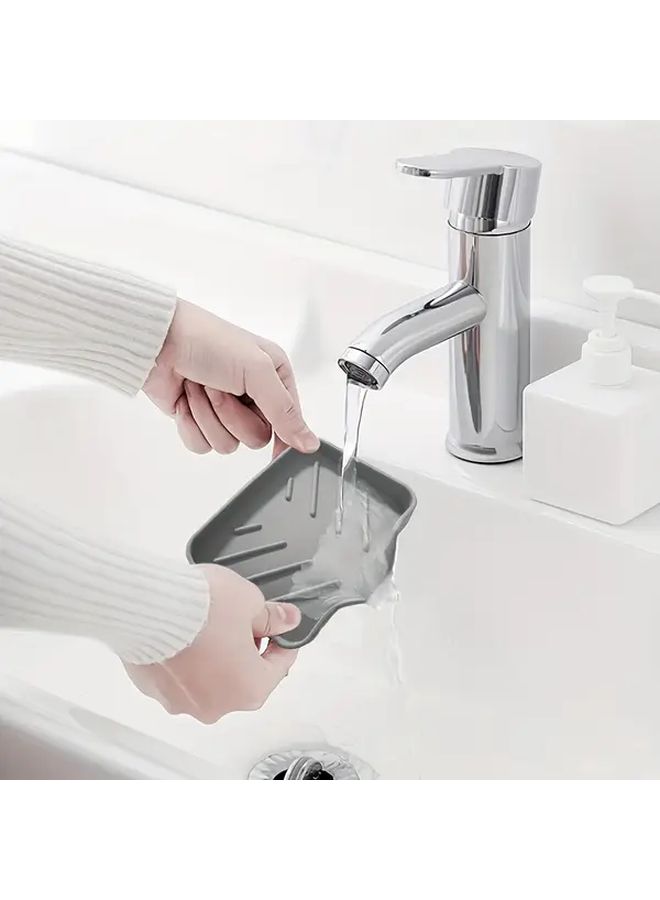 Black Soap Sponge Holder For Sink Counter Storage Rack With Drainage Tray And Dispenser - Image 5