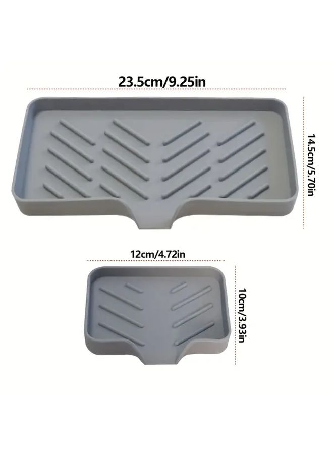 Black Soap Sponge Holder For Sink Counter Storage Rack With Drainage Tray And Dispenser - Image 3