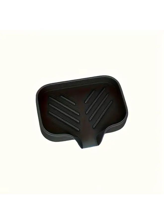 Black Soap Sponge Holder For Sink Counter Storage Rack With Drainage Tray And Dispenser - Image 2