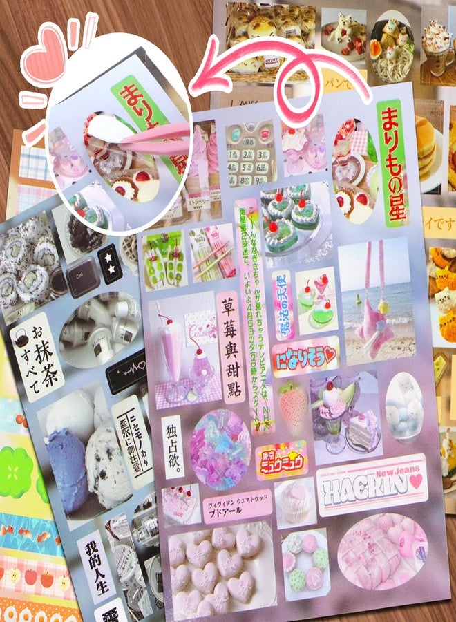 Bsenhe Japanese Sticker Book, 45 Sheets Romantic Memory Series Comic Books Style Material Decoration Anime Stickers, 800+ Designs in a Book for Scrapbooking Journaling Supplies (Four Seasons Radio) - Image 4