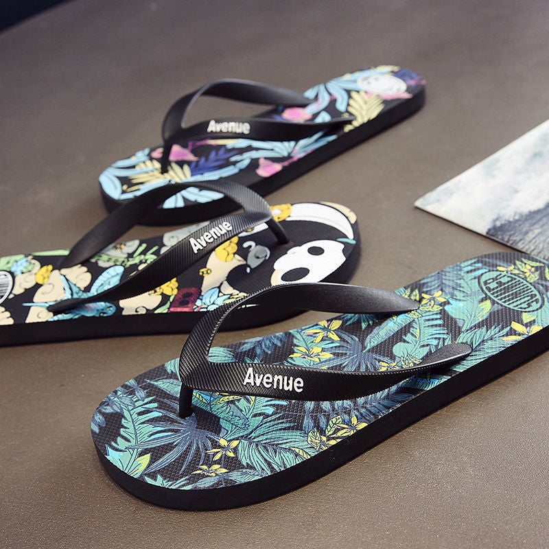 Clip Flip-Flops Men'S Summer Personality Social Student Fashion Non-Slip Korean Style Slippers Men'S Outfit Trendy Internet Celebrant Beach - Image 3