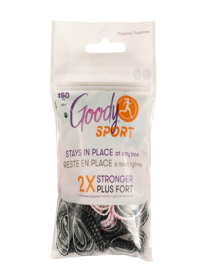 Goody Sport Ouchless Forever Polyband Hair Ties, 150 Ct, Two-Tone, 2X Stronger, SlideProof Sport-Level Grip for Active Lifestyles, Easy-Glide Styling Accessories for Women & Men, All Hair Types - Image 1