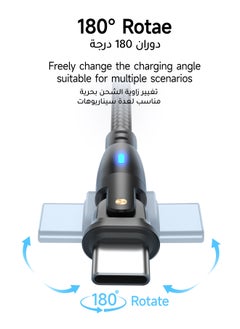 AL-WAHA AL-ZHABIA 60W Fast Charging Cable 2M with Adapter - 180° Rotating Design & Heat-Resistant Material | Universal Compatibility for iPhone 15/16 Pro Max, Samsung S24/S23 Ultra, iPad, MacBook, PS5 Controller, Huawei | Durable 3A USB-C to USB-A Cable (Black)  - Image 2