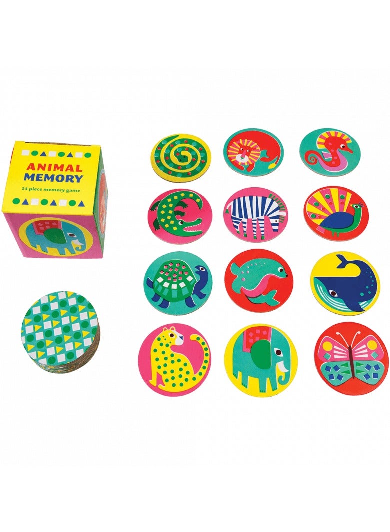 Rex London Animal Memory Game – 24-Piece Wild Wonders Matching Card Game for Kids | Educational Concentration Game | Fun Animal-Themed Brain Training for Ages 3+ - Image 1