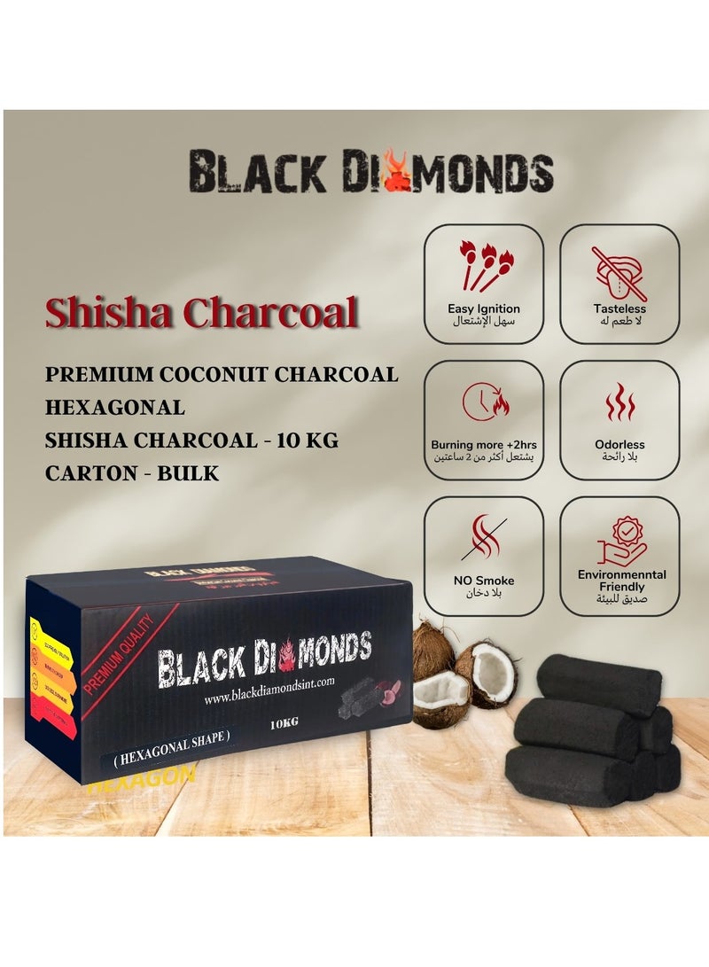 Black Diamonds Coconut Shell Shape Hexogon Sticks 10 Kg Bulk Master Carton Long Lasting Premium Quality - Image 4