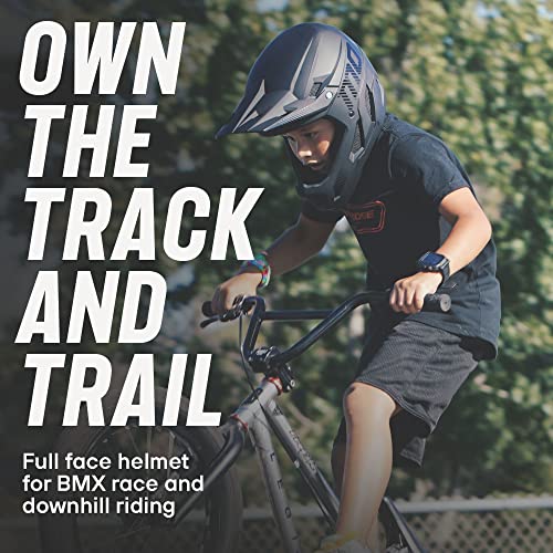 Mongoose Title Full Face Helmet, Large, Durable ABS Shell, Chin Guard, Full Coverage Padding, Vents for Airflow, Pivoting Visor, Goggle Strap Channel, BMX and Mountain Bike Helmet for Adult or Teen - Image 2