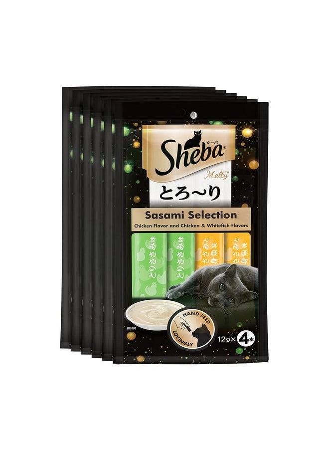 Sheba Sheba Melty Premium Lickable Creamy Cat Treats, Sasami Selection, Chicken Flavour And Chicken & Whitefish Flavours, 6 X 48 Grams (Pack Of 6), Lickable Creamy Treats, Ideal For Bonding, Adult  - Image 1