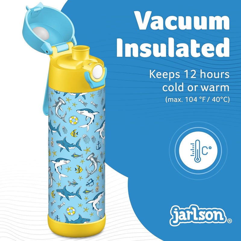 Jarlson قارورة الشرب الفولاذية المقاومة للصدأ للأطفال من جارلسون® مالي [ترمس] - قارورة شرب أطفال مقاومة للتسرب - ترمس مناسب للمشروبات الغازية - قارورة شرب حرارية للمدرسة - Image 2