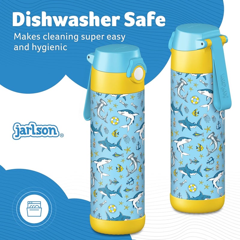 Jarlson قارورة الشرب الفولاذية المقاومة للصدأ للأطفال من جارلسون® مالي [ترمس] - قارورة شرب أطفال مقاومة للتسرب - ترمس مناسب للمشروبات الغازية - قارورة شرب حرارية للمدرسة - Image 4