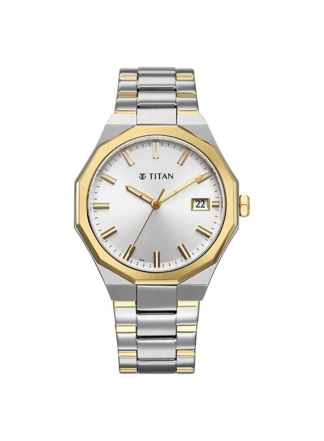 تيتان Men's Stainless Steel Analog Watch 90212BM01 - 40 mm