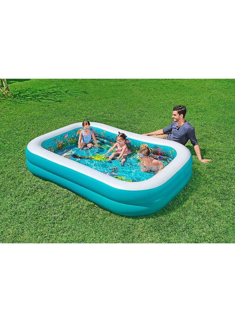 Bestway - Embark on a 3D marine adventure with the Bestway H2OGO! Andreasea Adventure Family Pool (2.62m x 1.75m x 51cm) - Image 1