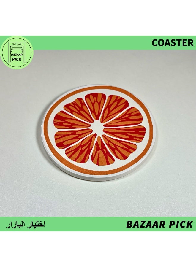 قاعدة أكواب سيراميك ماصة للمياه (9 سم) - كوستر بتصميم فواكه مع قاعدة فلين مانعة للانزلاق، مقاوم للحرارة لحماية الطاولة - Image 2